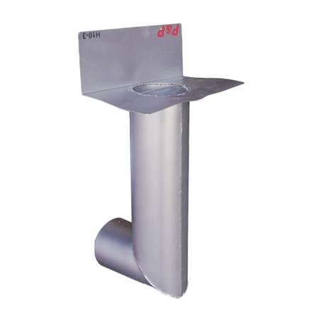 Embudo Acero Inox. H10-3 Medio Plato Codo Largo 2kg